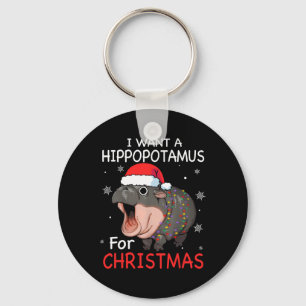 Ik wil een hippopotamus voor de kerstvakantie. sleutelhanger