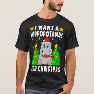 Ik wil een hippopotamus voor kerst hippo-pyjama t-shirt