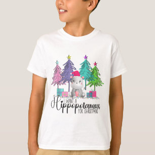 Ik wil een hippopotamus voor kerst hippo's t-shirt
