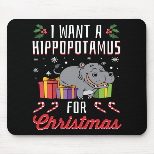 Ik wil een hippopotamus voor kerstcadeau. muismat (Voorkant)