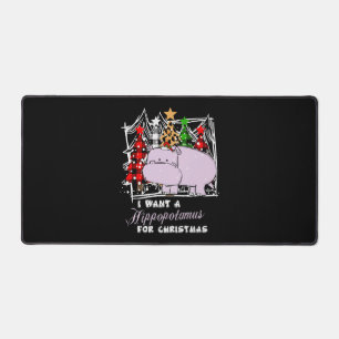 Ik wil een hippopotamus voor kerstcadeautjes. bureaumat