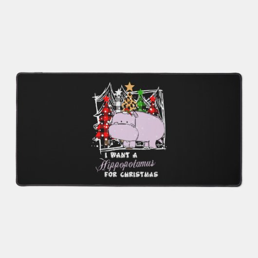 Ik wil een hippopotamus voor kerstcadeautjes. bureaumat (Voorkant)