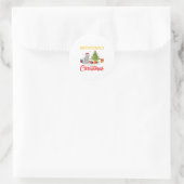 Ik wil een hippopotamus voor kerstdagen ronde sticker (Tas)