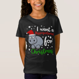 Ik wil een hippopotamus voor kerstfeestjes t-shirt