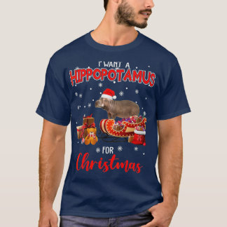 Ik wil een hippopotamus voor kersthippo-overloop t-shirt