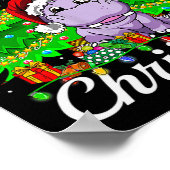 Ik wil een hippopotamus voor kerstlampjes Santa H Poster (Hoek)