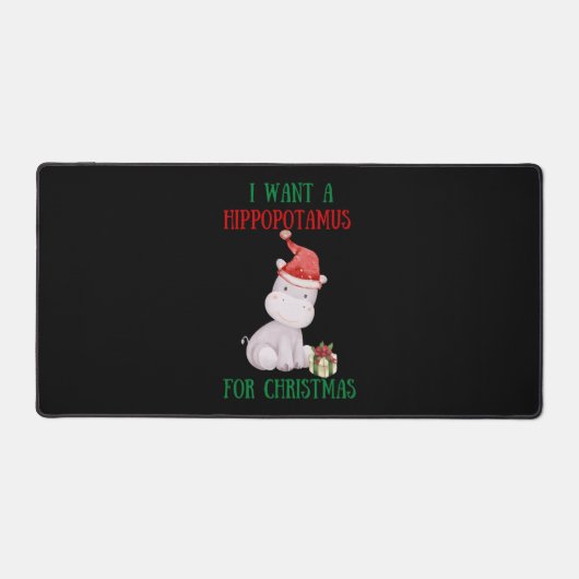 Ik wil een hippopotamus voor Kerstmis. Bureaumat (Voorkant)