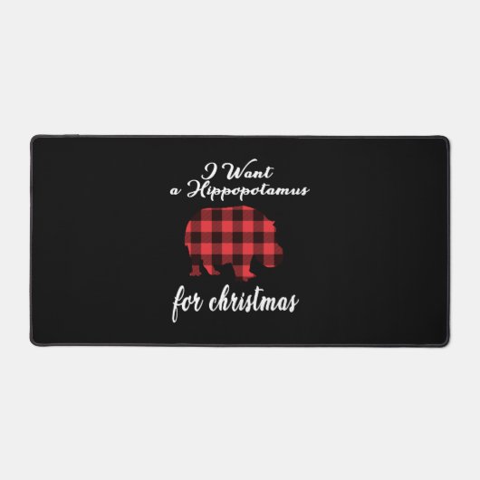 ik wil een hippopotamus voor kerstmis bureaumat (Voorkant)