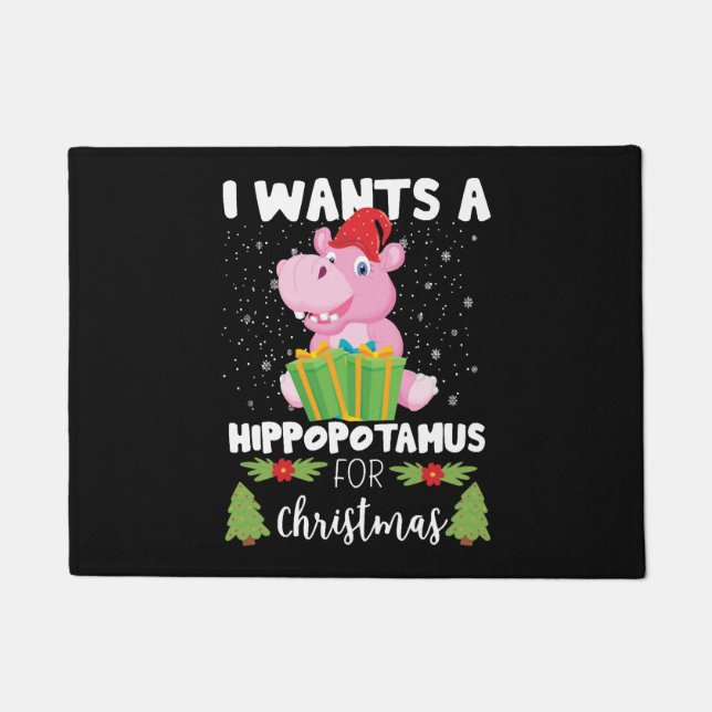 Ik wil een hippopotamus voor Kerstmis. Deurmat (Voorkant)