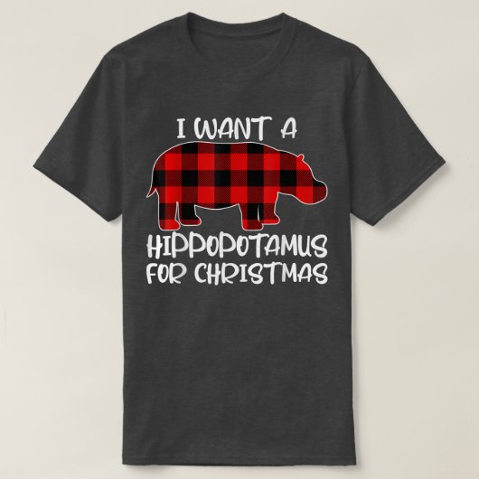 Ik wil een hippopotamus voor Kerstmis Hippo Buffal T-shirt (Design voorkant)
