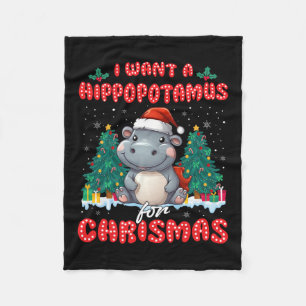 Ik wil een hippopotamus voor Kerstmis hippo-Kind Fleece Deken