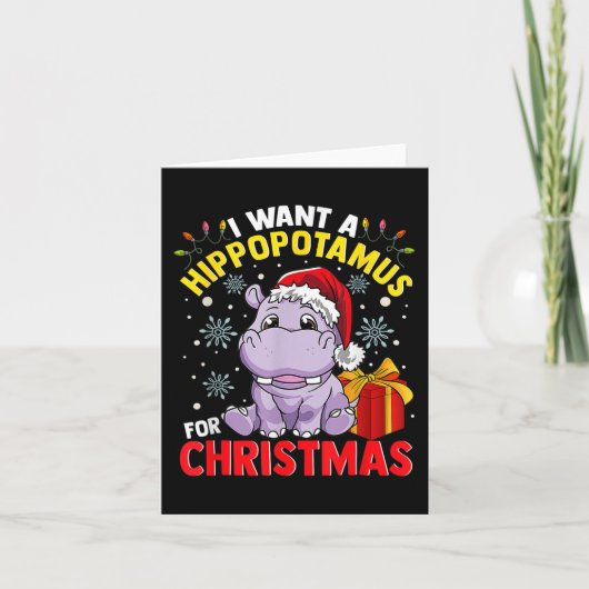 Ik wil een hippopotamus voor Kerstmis. Kaart (Voorkant)