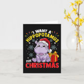 Ik wil een hippopotamus voor Kerstmis. Kaart (Gele Bloem)