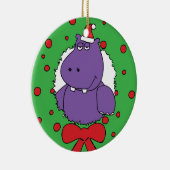 Ik wil een Hippopotamus voor Kerstmis. Keramisch Ornament (Rechts)