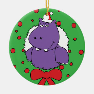 Ik wil een Hippopotamus voor Kerstmis. Keramisch Ornament