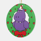 Ik wil een Hippopotamus voor Kerstmis. Keramisch Ornament (Links)