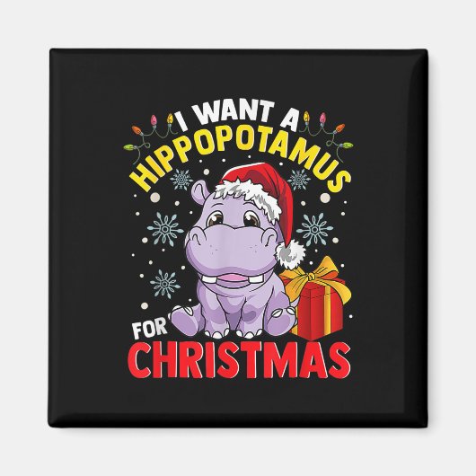 Ik wil een hippopotamus voor Kerstmis. Magneet (Voorkant)