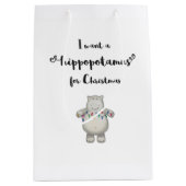 Ik wil een Hippopotamus voor Kerstmis. Medium Cadeauzakje (Voorkant)