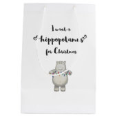 Ik wil een Hippopotamus voor Kerstmis. Medium Cadeauzakje (Achterkant)