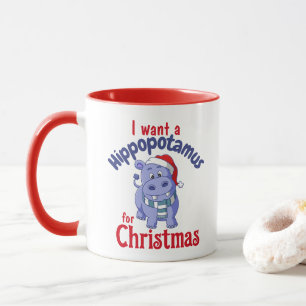Ik wil een Hippopotamus voor Kerstmis. Mok