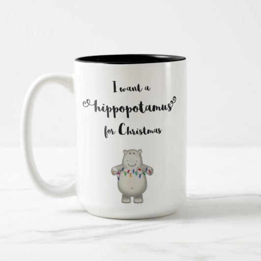 Ik wil een hippopotamus voor Kerstmis - Mok (Links)