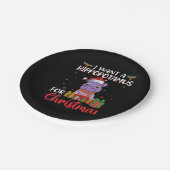 Ik wil een hippopotamus voor kerstmis. papieren bordje (Gekanteld)