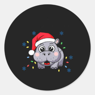 Ik wil een hippopotamus voor Kerstmis. Ronde Sticker