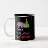 Ik wil een hippopotamus voor Kerstmis. Tweekleurige Koffiemok (Links)