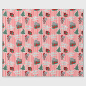 Ik wil een hippopotamus voor kerstpapier cadeaupapier (Vlak)