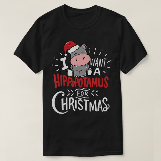 Ik wil een hippopotamus voor kerstpyjama's Mannen T-shirt (Design voorkant)