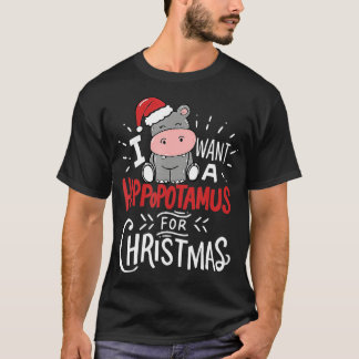 Ik wil een hippopotamus voor kerstpyjama's Mannen T-shirt
