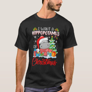 Ik wil een hippopotamus voor kerstshirt met taart t-shirt