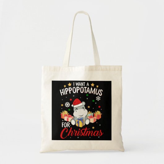 Ik wil een hippopotamus voor kerstShirt Tote Bag (Voorkant)