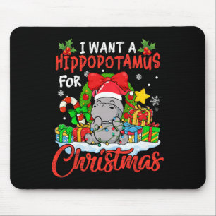 Ik wil een hippopotamus voor kersttefje Hippo Xm Muismat