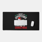 Ik wil een hippopotamus voor kerstvakantie hippo bureaumat (Keyboard & Muis)