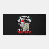 Ik wil een hippopotamus voor kerstvakantie hippo bureaumat (Voorkant)