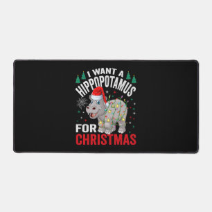 Ik wil een hippopotamus voor kerstvakantie hippo bureaumat