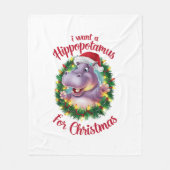 Ik wil een hippopotamus voor kerstvakantie hippo fleece deken (Voorkant)