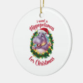 Ik wil een hippopotamus voor kerstvakantie hippo keramisch ornament (Links)