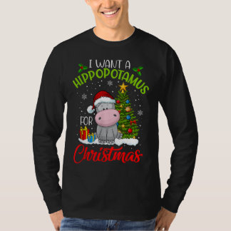 Ik wil een hippopotamus voor kerstvakantie hippo t-shirt