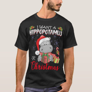 Ik wil een hippopotamus voor kerstvakantie hippo t-shirt