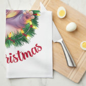 Ik wil een hippopotamus voor kerstvakantie hippo theedoek (Quarter Fold)