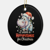 Ik wil een hippopotamus voor kerstvakantie keramisch ornament (Links)