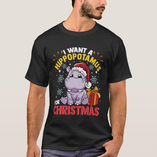Ik wil een hippopotamus voor t-shirt (Voorkant)