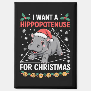 Ik Wil Een Hippopotenuse Voor Kerst Wiskundeleraar Magneet