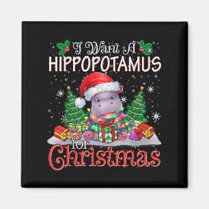 Ik wil een Hiptamus Kerstmis Hip Liefhebber Boy Gi Magneet