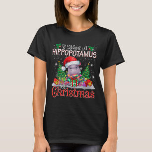 Ik wil een Hiptamus Kerstmis Hip Liefhebber Boy Gi T-shirt