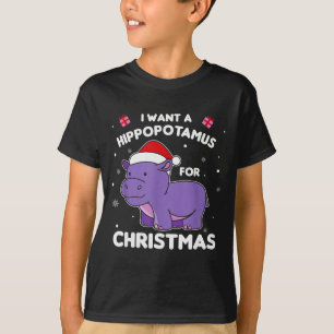 Ik wil een Hiptamus met Kerstmis Zoete Heupen T-shirt