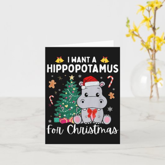 Ik wil een hiptamus voor kerst kerstschip voor Kin Kaart (Gele Bloem)