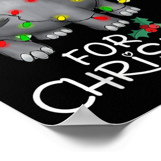 Ik wil een hiptamus voor Kerstmis Hip Lover Poster (Hoek)